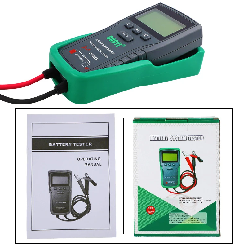 Battery Load Tester - เครื่องทดสอบแบตเตอรี่รถยนต์ DUOYI DY2015 12V เครื่องมือทดสอบโหลดอัตโนมัติ เครื่องวิเคราะห์แบตเตอรี่แบบดิจิตอล