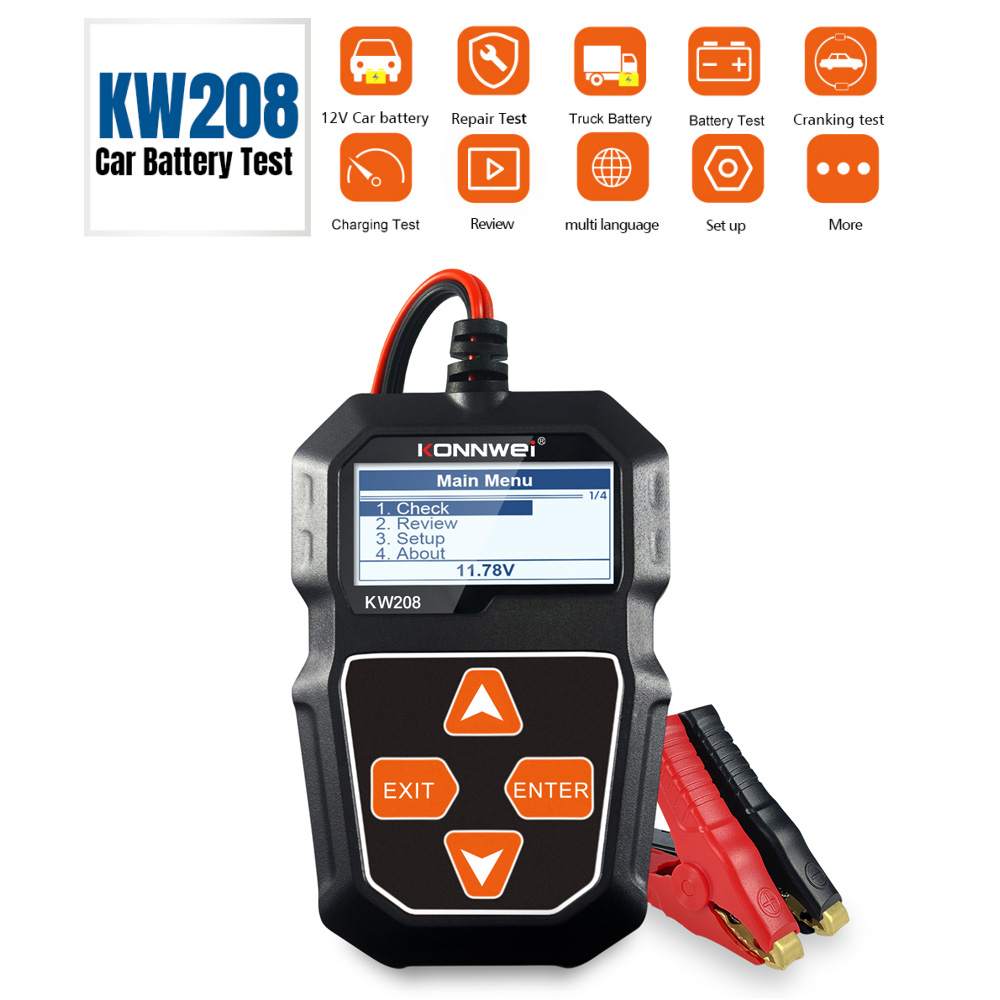 Battery Load Tester - KONNWEI KW208 12V เครื่องทดสอบแบตเตอรี่ Cranking ชาร์จ
