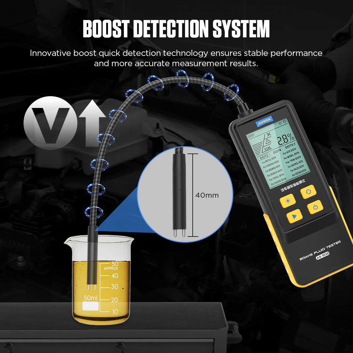 Auto Repair Shop For Transmissions - เครื่องทดสอบน้ำมันเกียร์ L AS505 เครื่องวิเคราะห์คุณภาพน้ำมันเกียร์ ATF พร้อมจอแสดงผลดิจิตอลและหัววัด