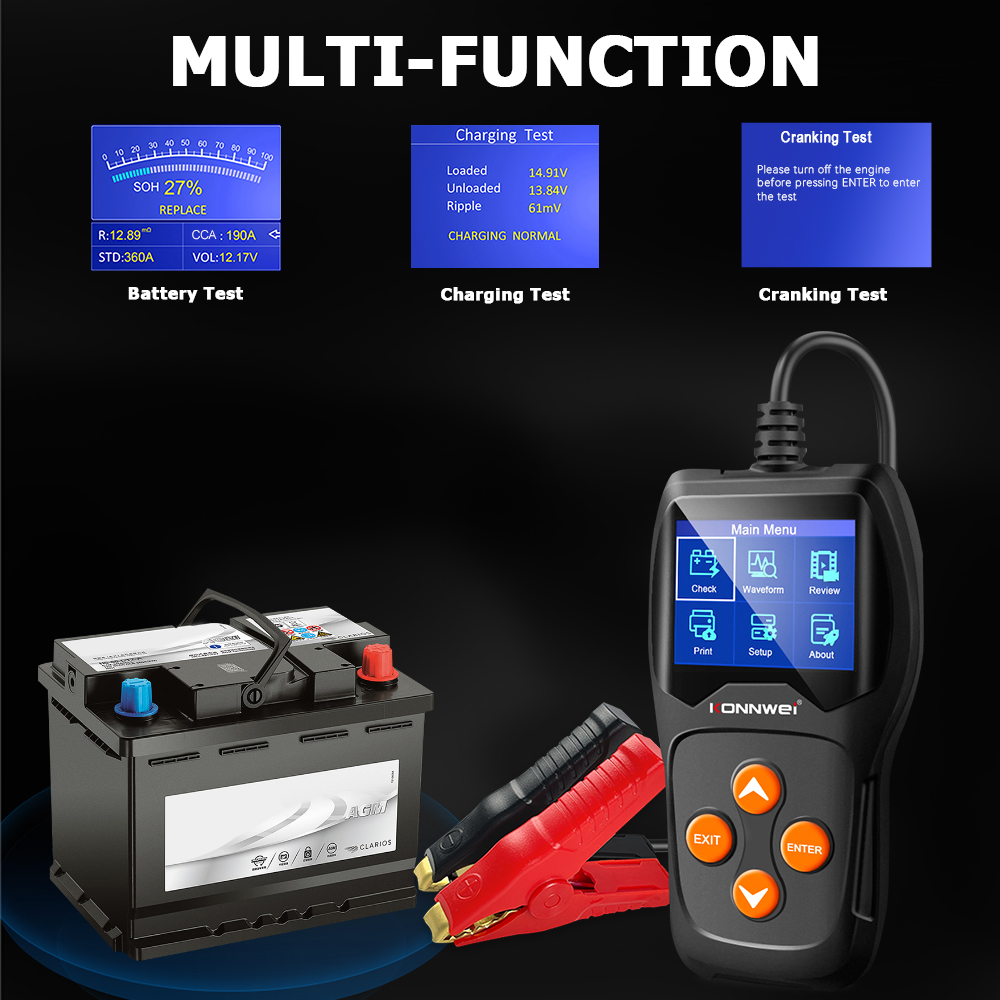 KONNWEI KW600 เครื่องทดสอบแบตเ - Battery Load Tester บทวิจารณ์และราคา